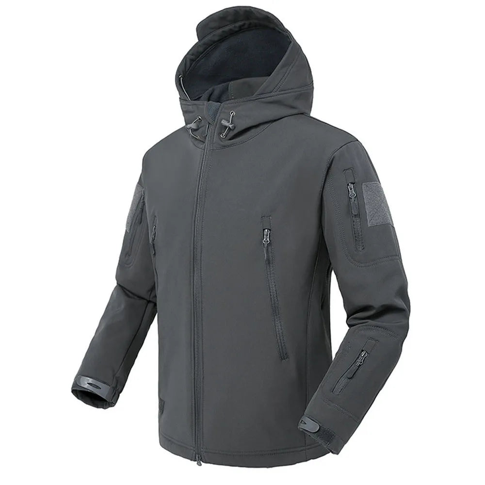 Militaire Shark Skin Soft Shell-jas - Tactische winddichte en waterdichte warme jas met capuchon