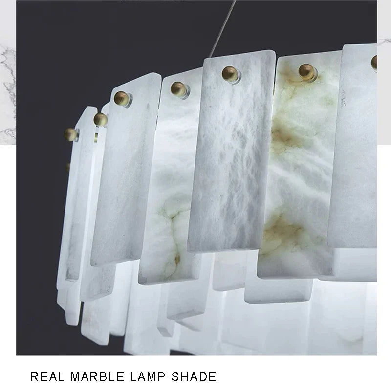 Zadie Marble Alabaster Chandeliers