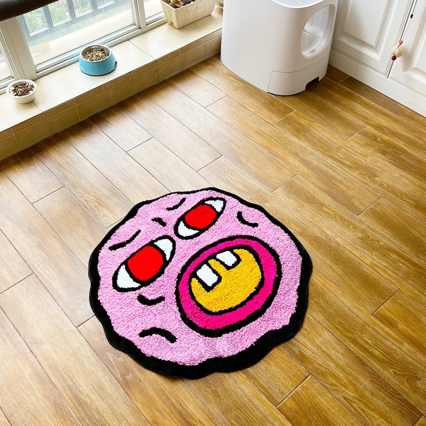 Tapis de dessin animé rose Cherry Bomb