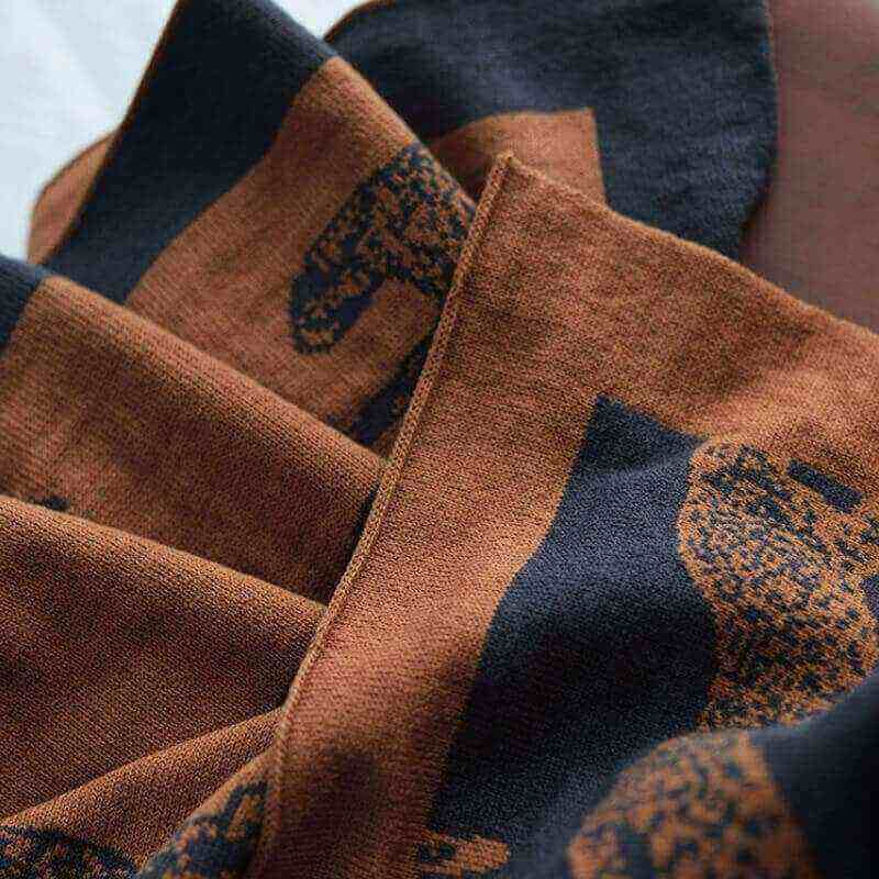 Leopard Print Blanket Throw Cotton Double-Sided 130 x 180 cm 1kg