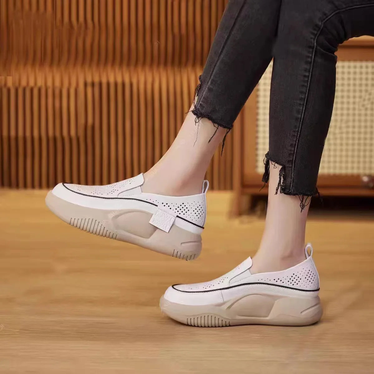 Slip-on skor med mjuk sula andas för kvinnor