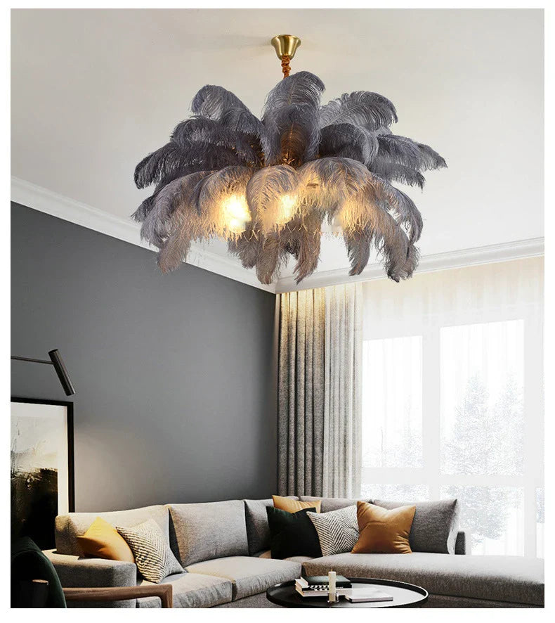 Ostrich Feather Chandelier