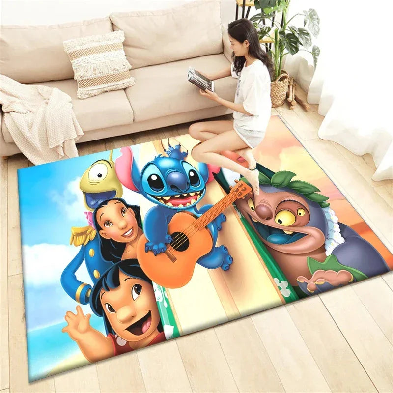 Winnie Stitch Cartoon Rug – Cozy & Vibrant Home Décor