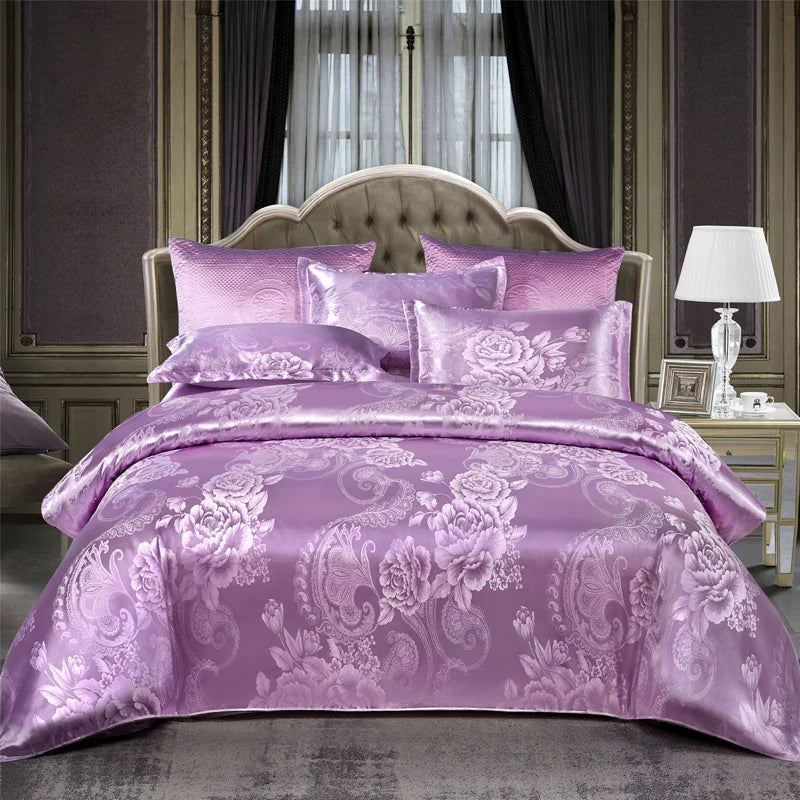 Wostar Satin Rayon Jacquard pussilakana 220x240 Kesäinen Luxury parivuode Pussilakanat