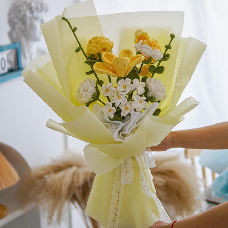 Décoration de bouquet de fleurs au crochet