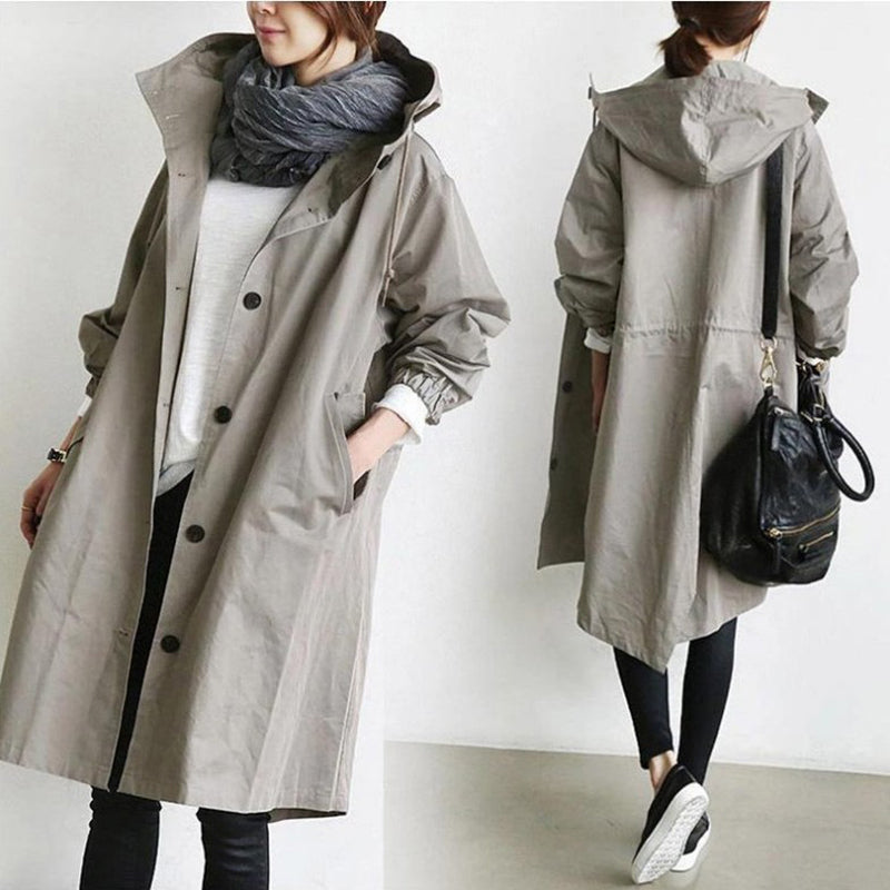 EleganCoat | Modischer langer Trenchcoat/Jacke Damen Wechselsaison 2024