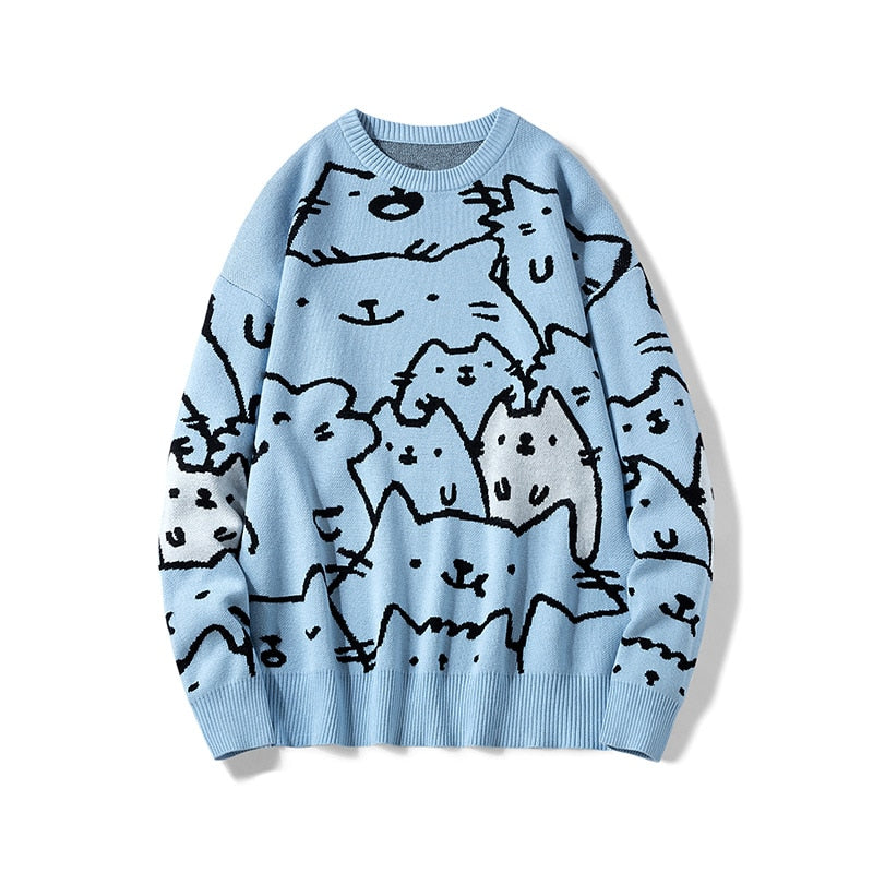 Pull rétro avec chat