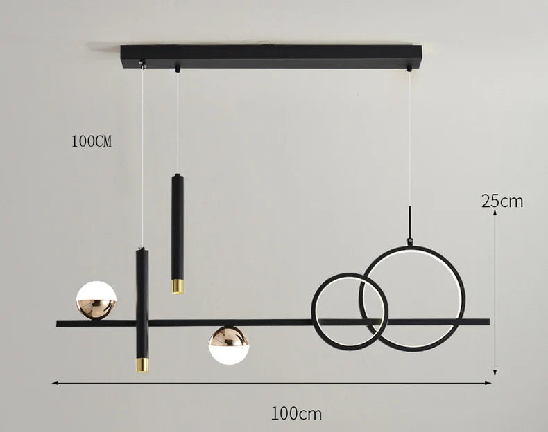 Komnab Modern Minimalistisk LED-pendellys med fjernkontrollspotlight