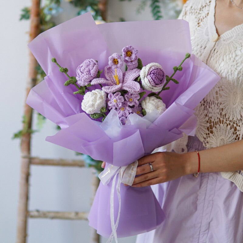 Décoration de bouquet de fleurs au crochet