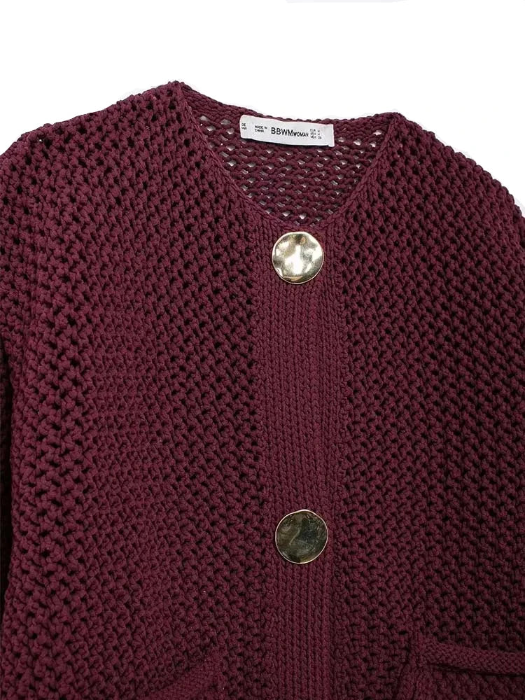 Autumn Grace: Chic strikkede cardigans til kvinder - Casual Button-Down Style