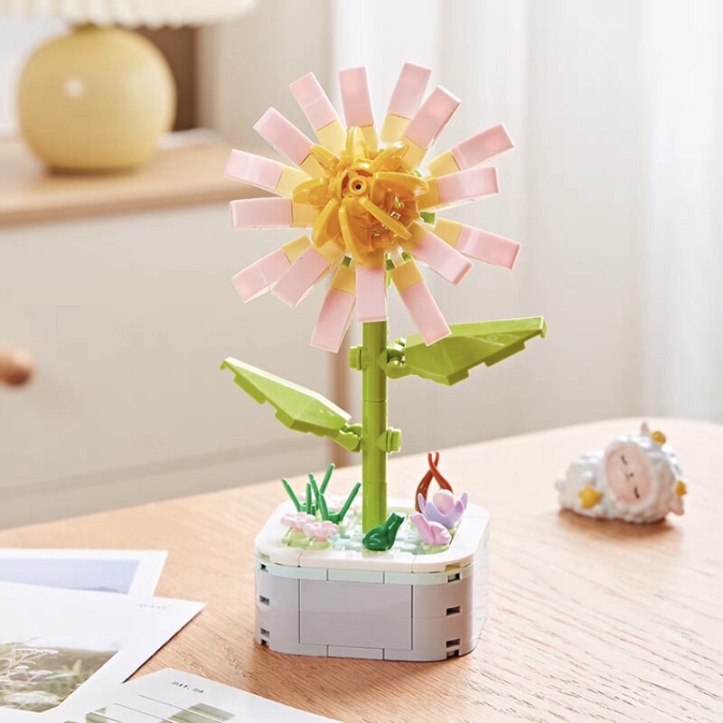 Flower Pot Building Block Decor