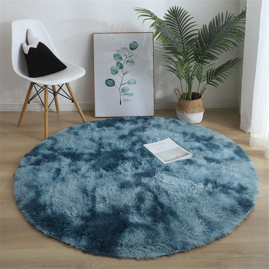 Tapis rond doux et moelleux