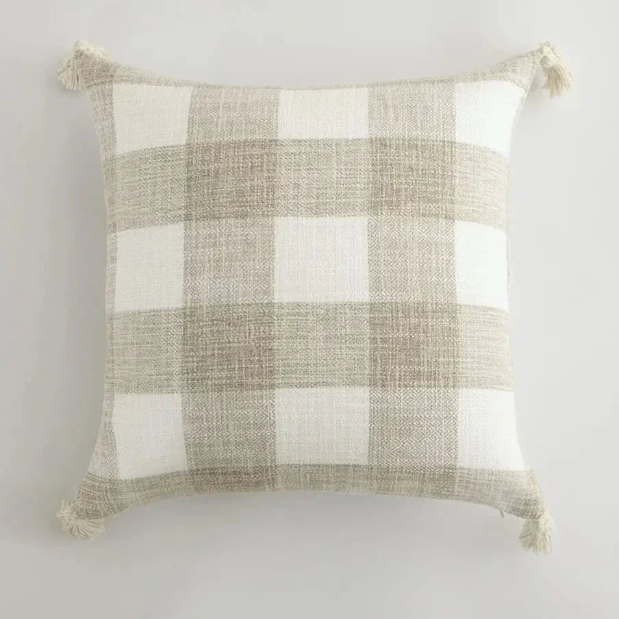 CreamCozy - Housse de coussin décorative avec lin