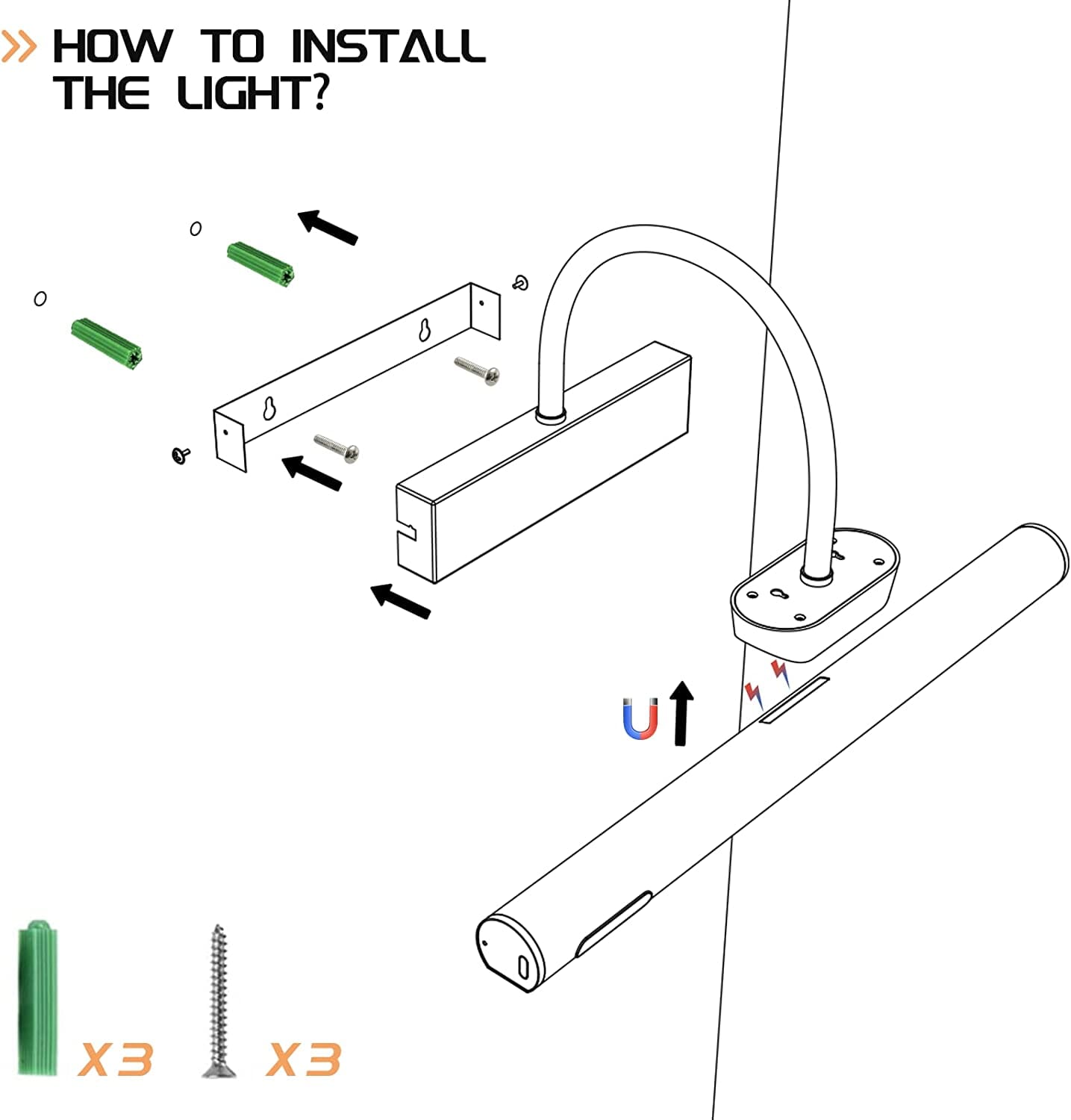 מנורת קיר LED מרטין למסגרות תמונה