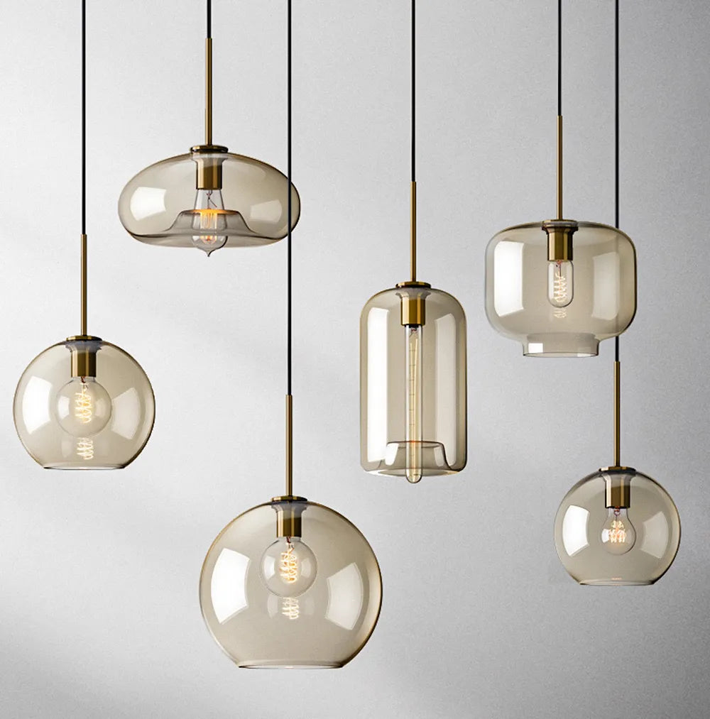 Nordic Industrial Style Glass Modern Luxury Led Pendant