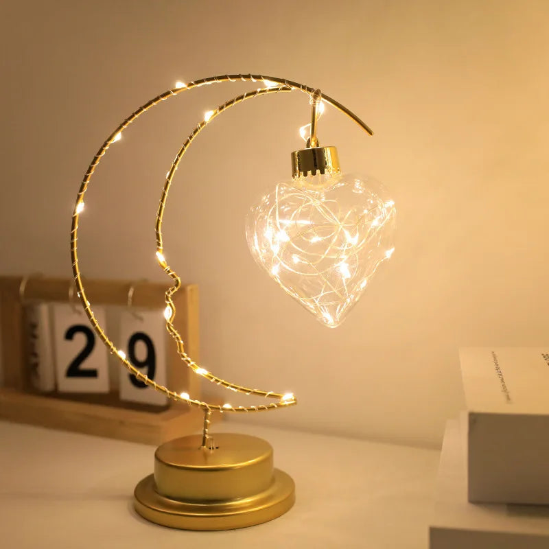 Lumière LED Twinkle Moon & Star – Lampe de décoration d'intérieur élégante pour Noël