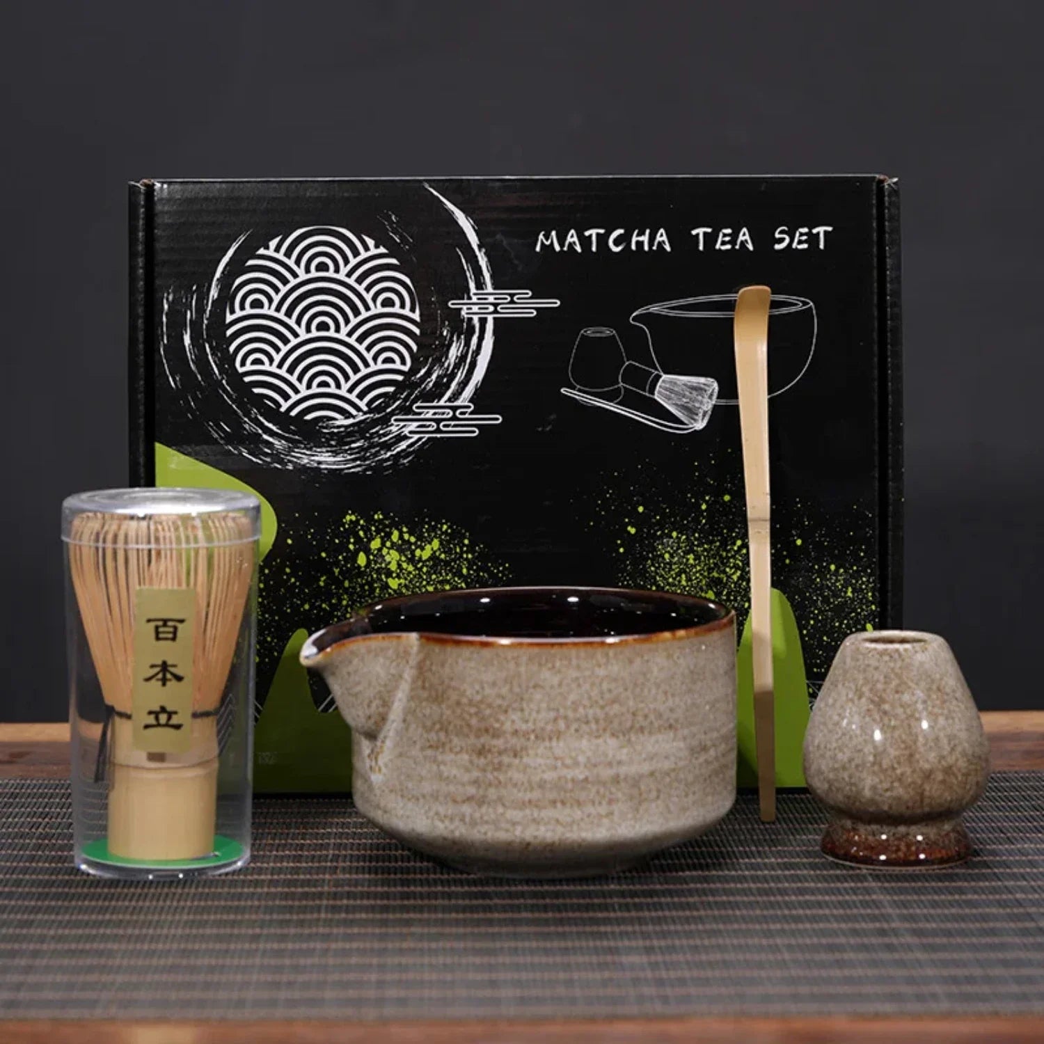 Retro Handmade Matcha Tea Set – Traditional Ceremony Bowls, Whisks, and Scoops – Perfect Gift for Tea Enthusiasts