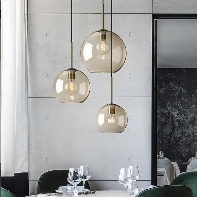 Nordic Industrial Style Glass Modern Luxury Led Pendant