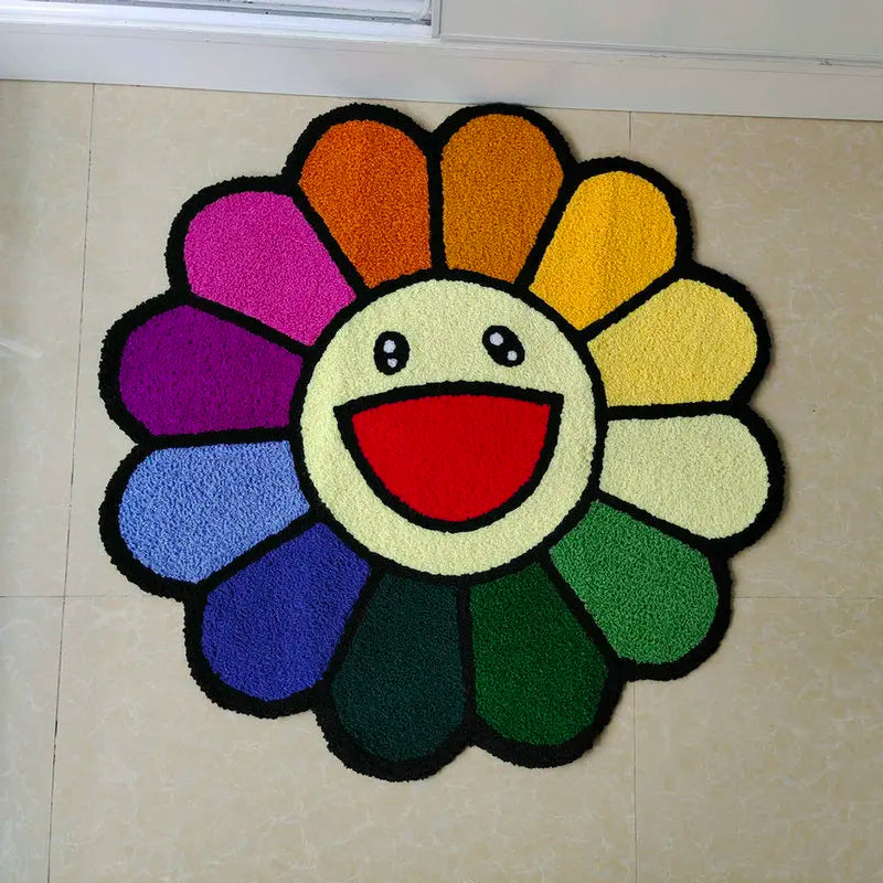 Winnie Cartoon Flower Rug – Soft & Anti-Slip Kids’ Playroom & Living Room Carpet