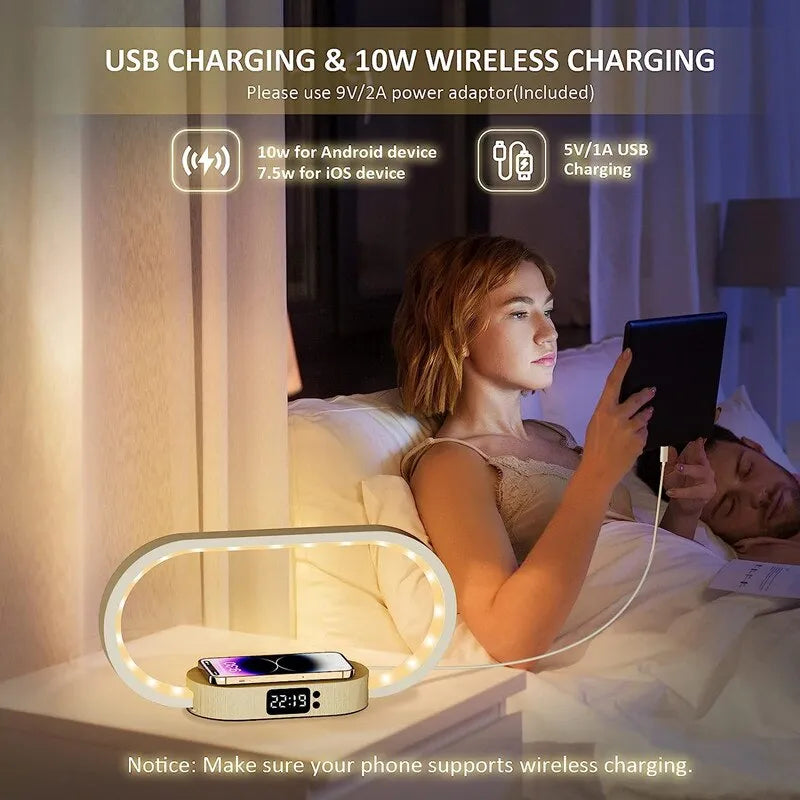 ChargeEasy™ Pro | Luz incorporada con estación de carga inalámbrica.