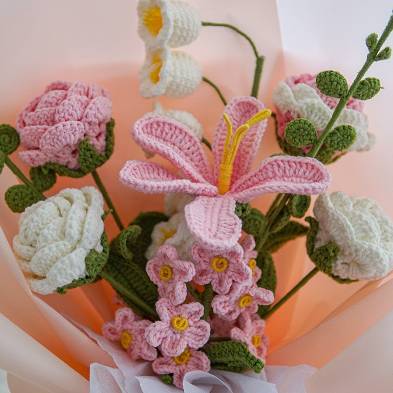 Décoration de bouquet de fleurs au crochet