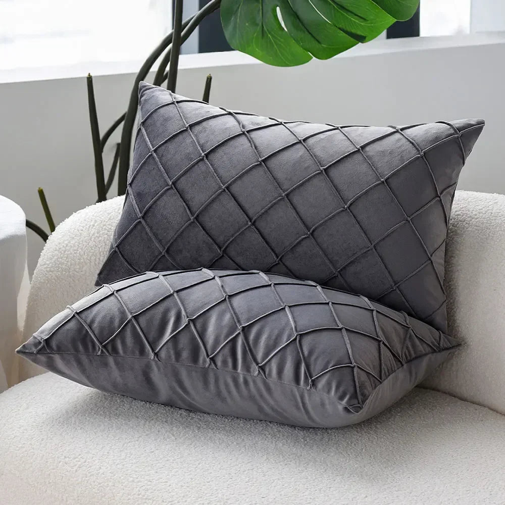 SoftHaven - Housse de coussin de canapé de style nordique gris