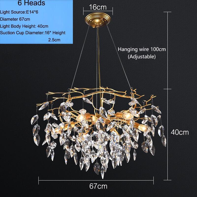 Candelabro de Cristal Moderno Glamour Dorado