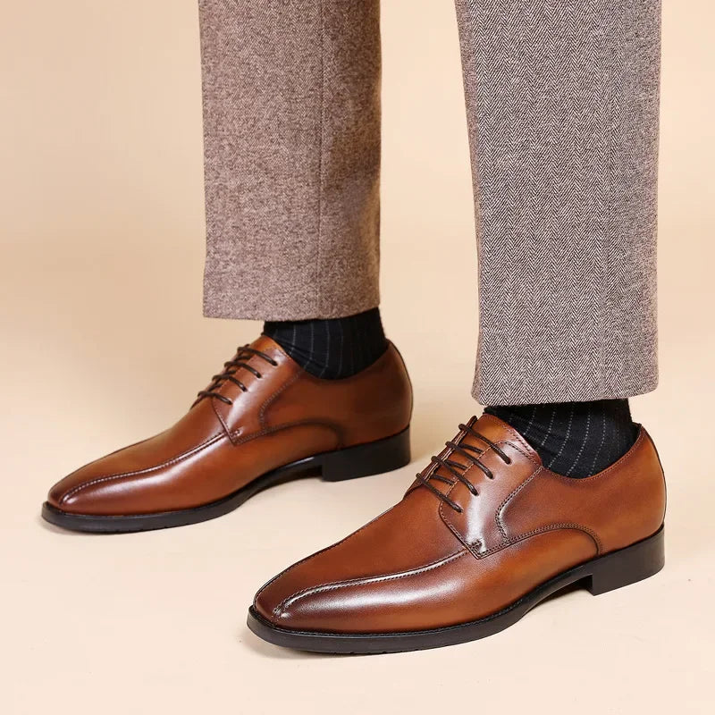 ApexStyle Men's Leather Derby Shoes