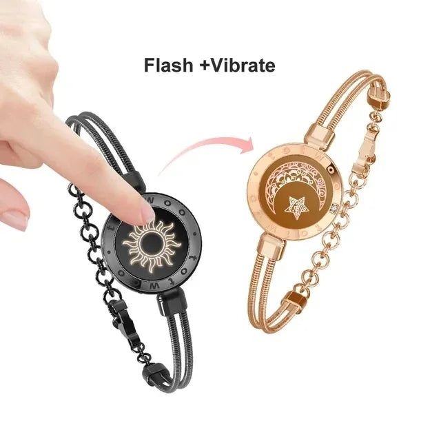 Braccialetti d'amore totwoo Sole e Luna, Braccialetti touch luminosi e vibranti per relazioni a lunga distanza per coppie, regali