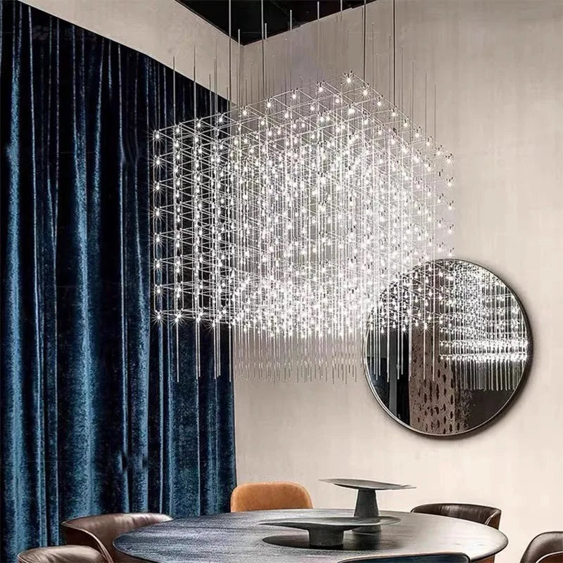 Starlight Rubik's Cube LED Pendant Light – Modern Luxury for Restaurants & Homes