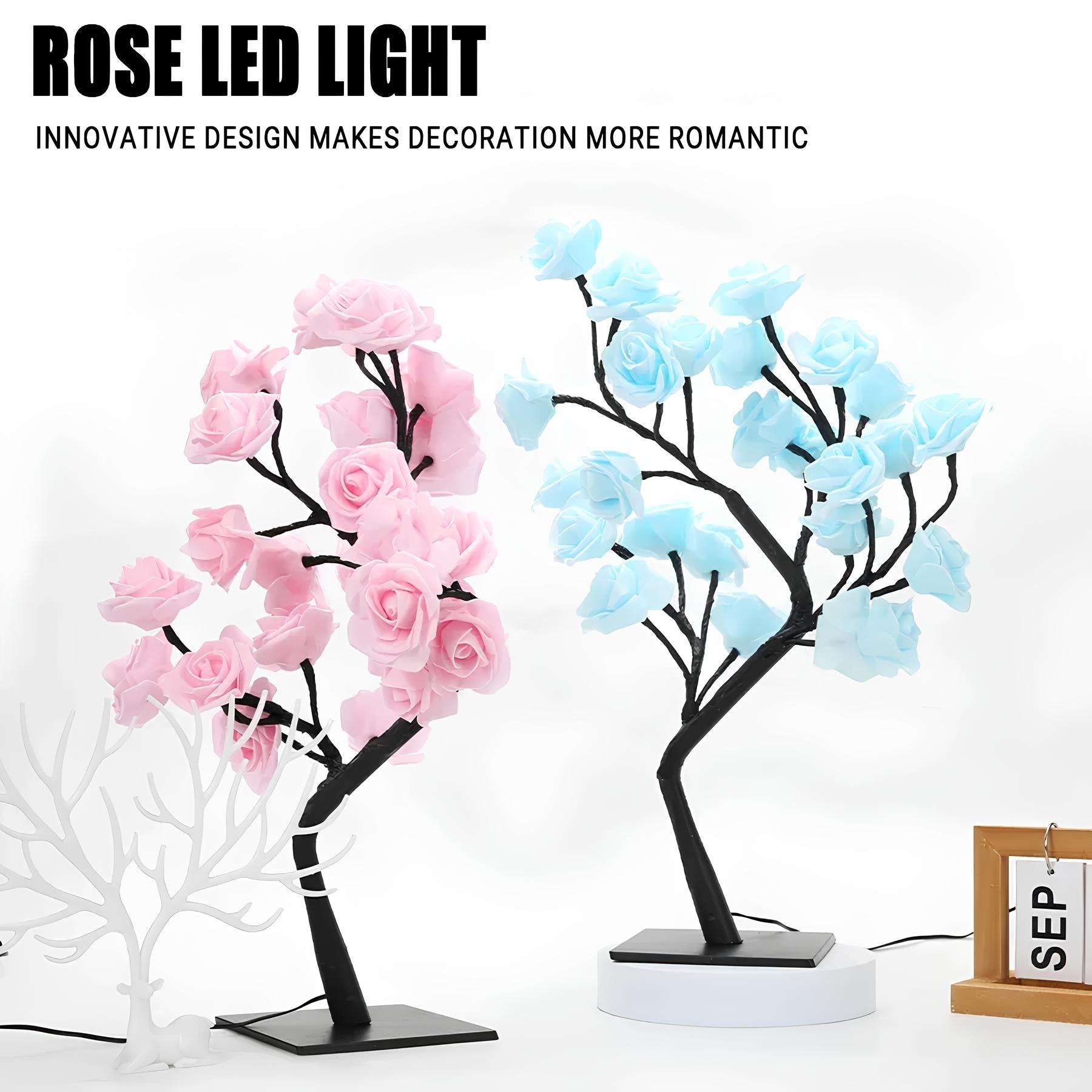 24 LED Rose Tree Lamp  Flower Light Night, USB Powered