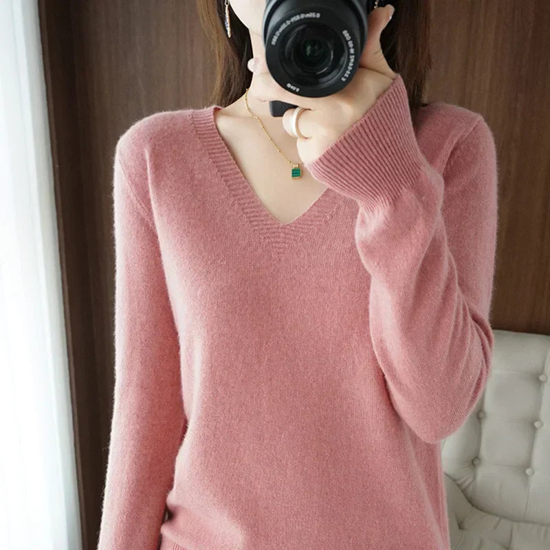 Maisie™ - Cashmere V-neck sweater