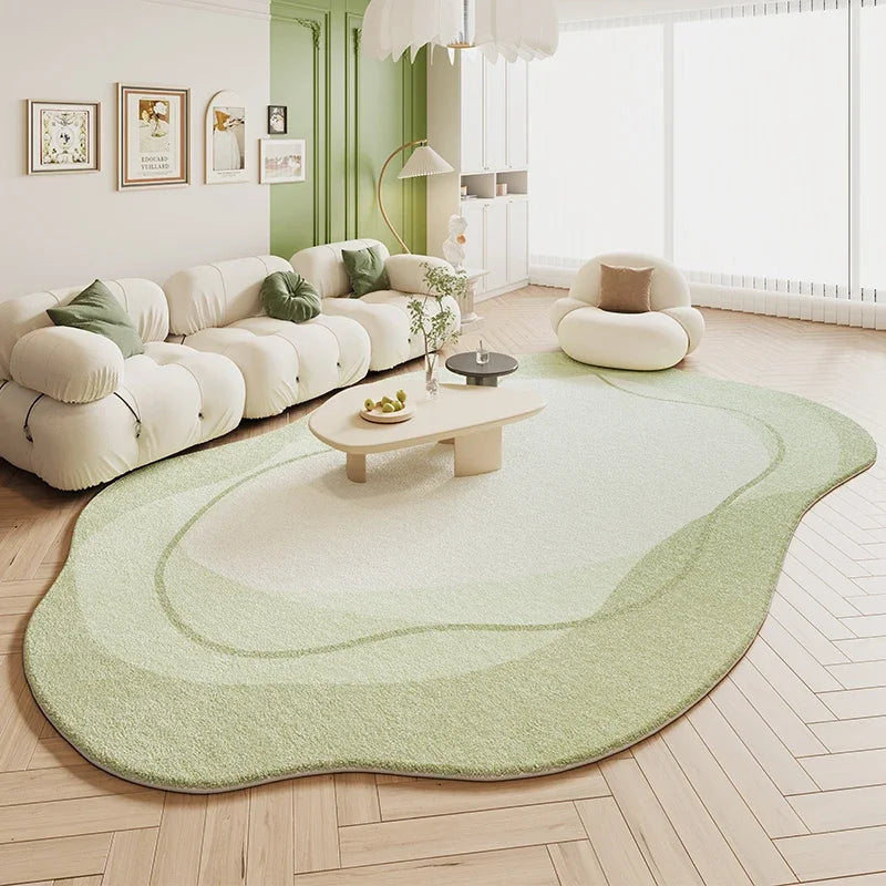 Sara's Green Cream Area Rug for Living Room & Bedroom - Soft, Fluffy, Anti-Slip