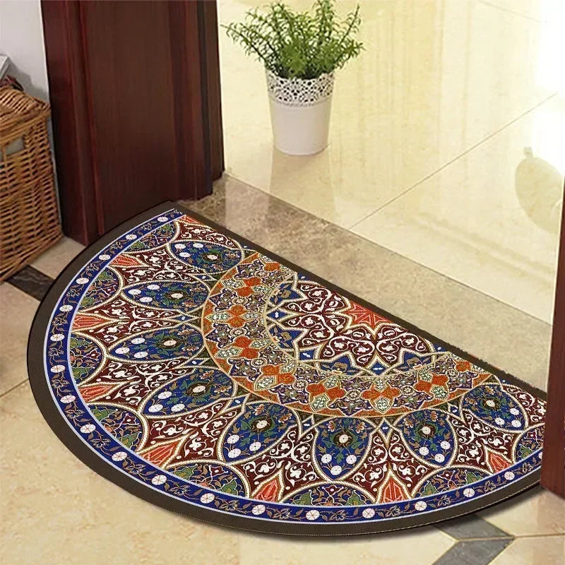 Winnie Retro Semi-Circular Door Mat – Elegant Anti-Slip Indoor Entrance Rug