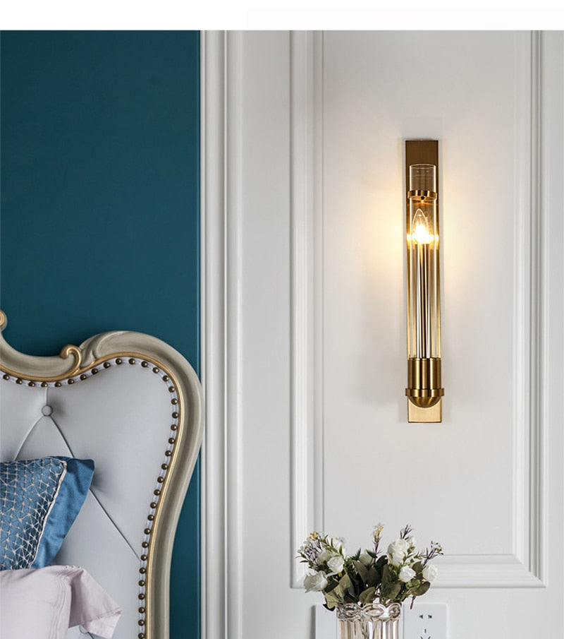 WIN Moderne led-wandlamp in Amerikaanse stijl, luxe gouden licht