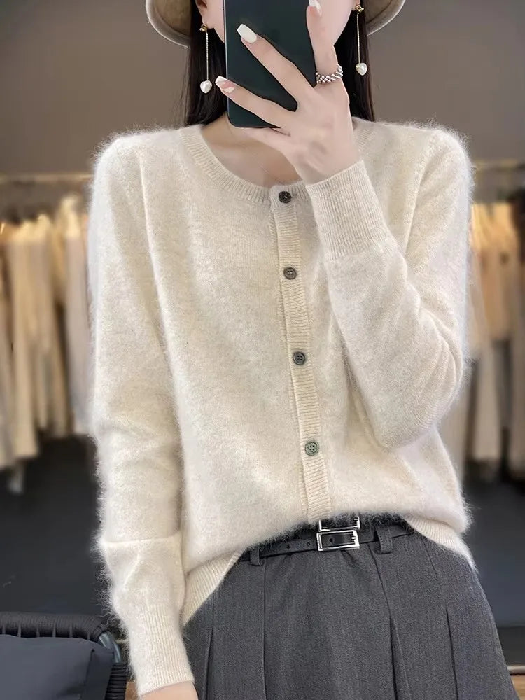 Celine: Sweater/Cardigan Super Warm | Pure Mink Cashmere Sweater