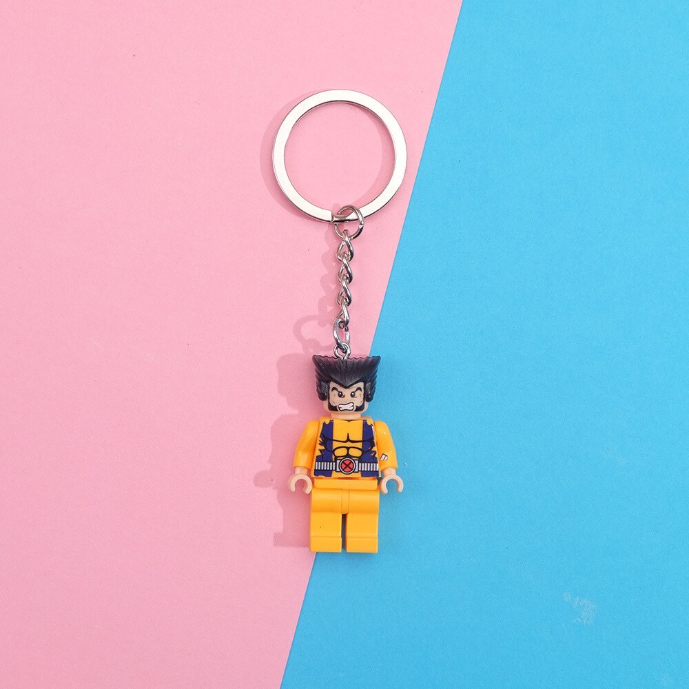 Super Hero Building Blocks Keychain