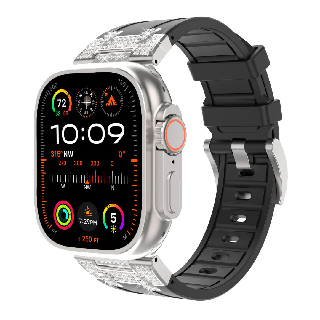 Bande en silicone en diamant pour Apple Watch