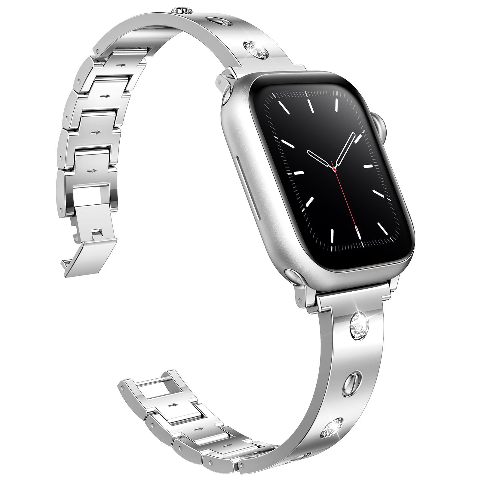 Diamantbesetztes Metallschnallenarmband für die Apple Watch