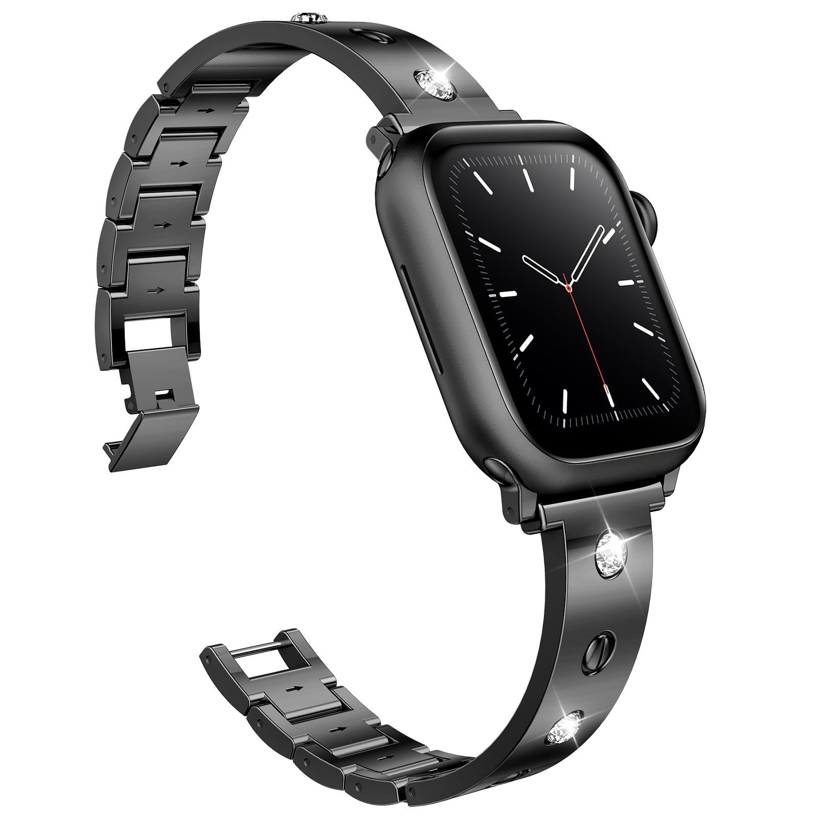 Diamantbesetztes Metallschnallenarmband für die Apple Watch