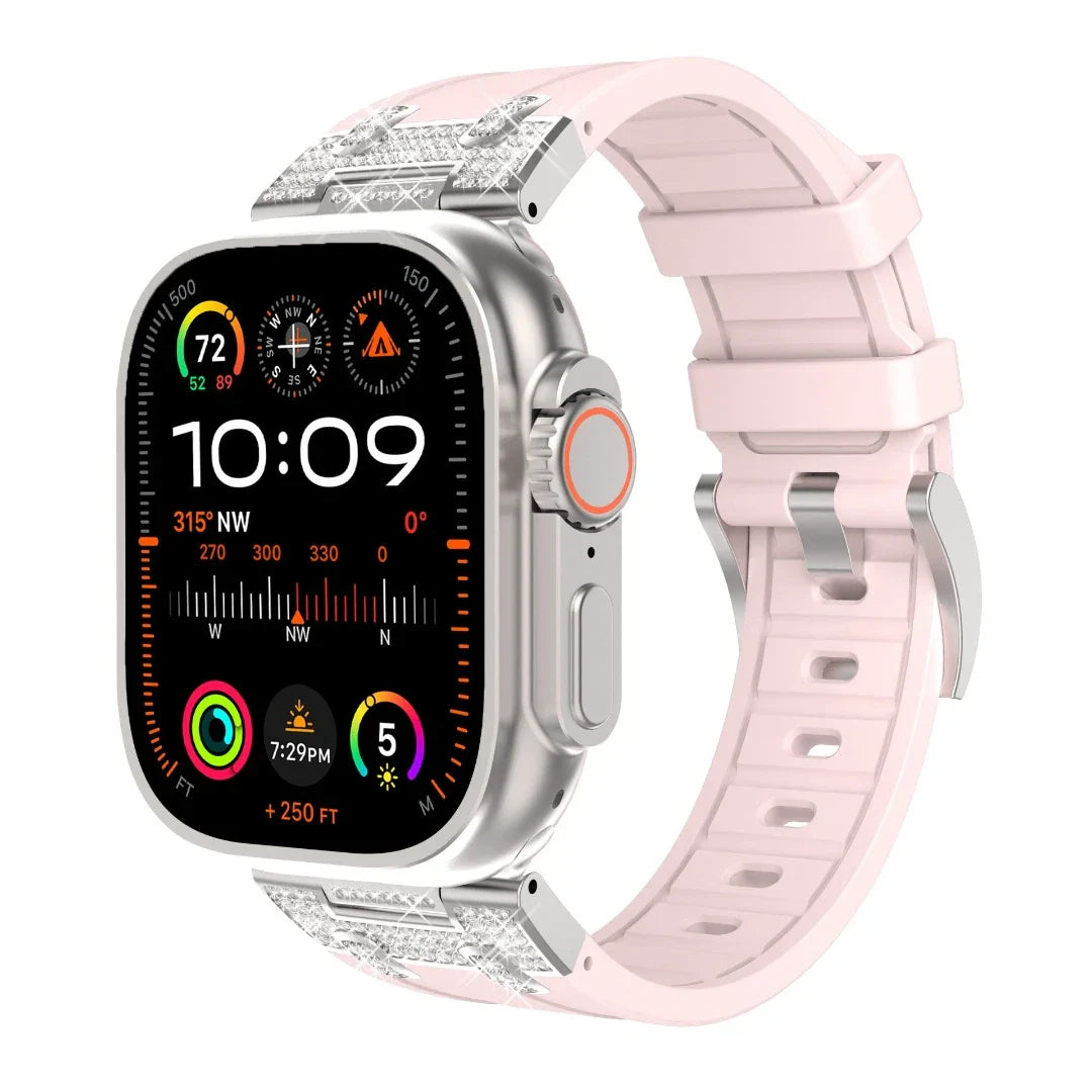 Bande en silicone en diamant pour Apple Watch