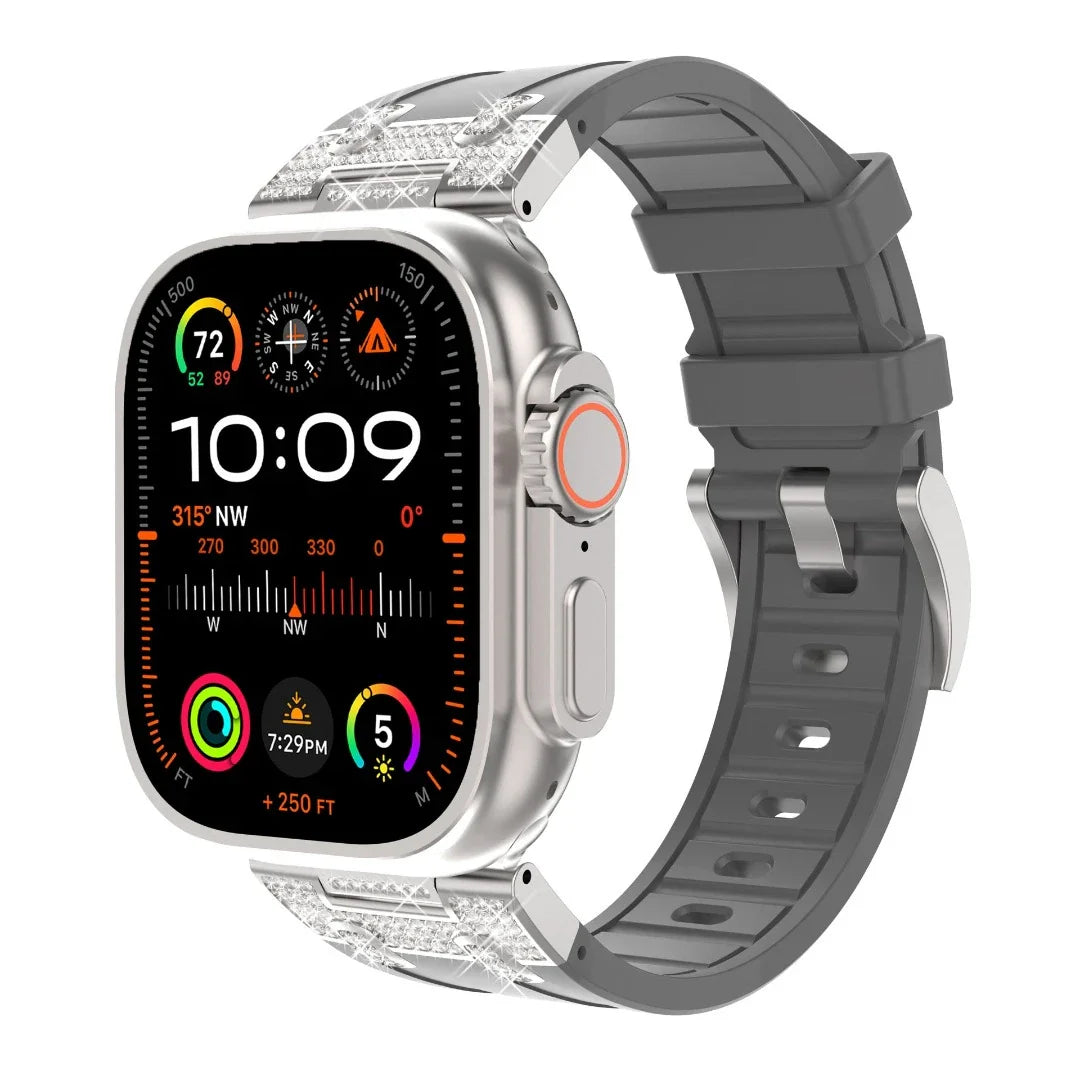 Bande en silicone en diamant pour Apple Watch