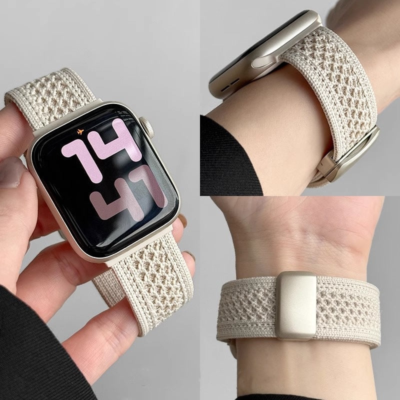 Geflochtenes Nylon-Mesh-Armband mit Magnetverschluss für die Apple Watch