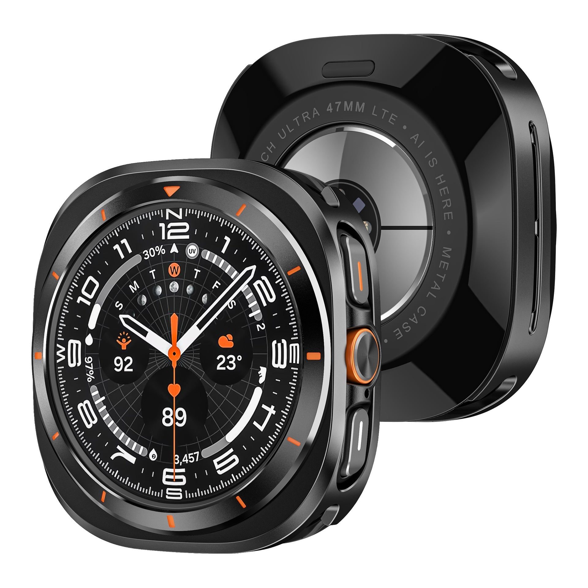 כיסוי מתכת מגן Scratch-Proof 360° מלא עבור Samsung Galaxy Watch Ultra