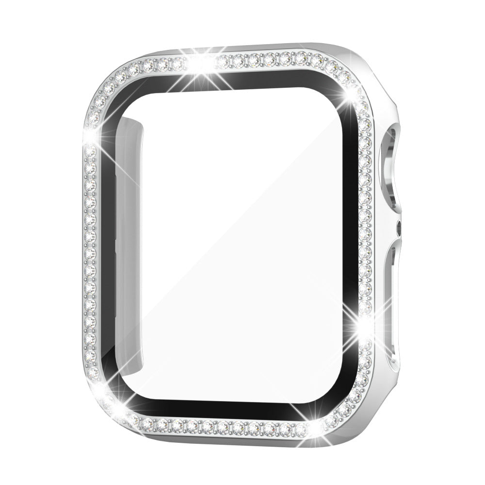 Rhinestone Tempered Glass Case For Apple Watch