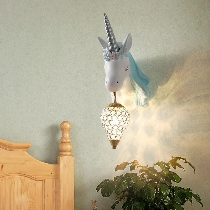 TranquilTide - Aplique de pared de resina unicornio