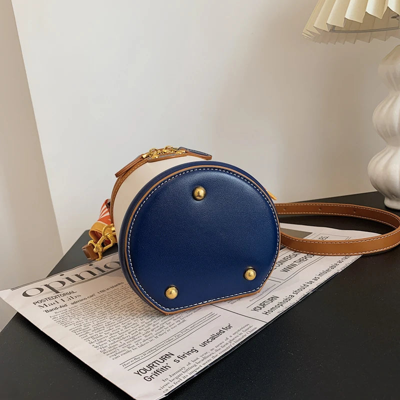 Elegante bolso tipo cubo cilíndrico para mujer: moderno estilo cruzado y de un solo hombro