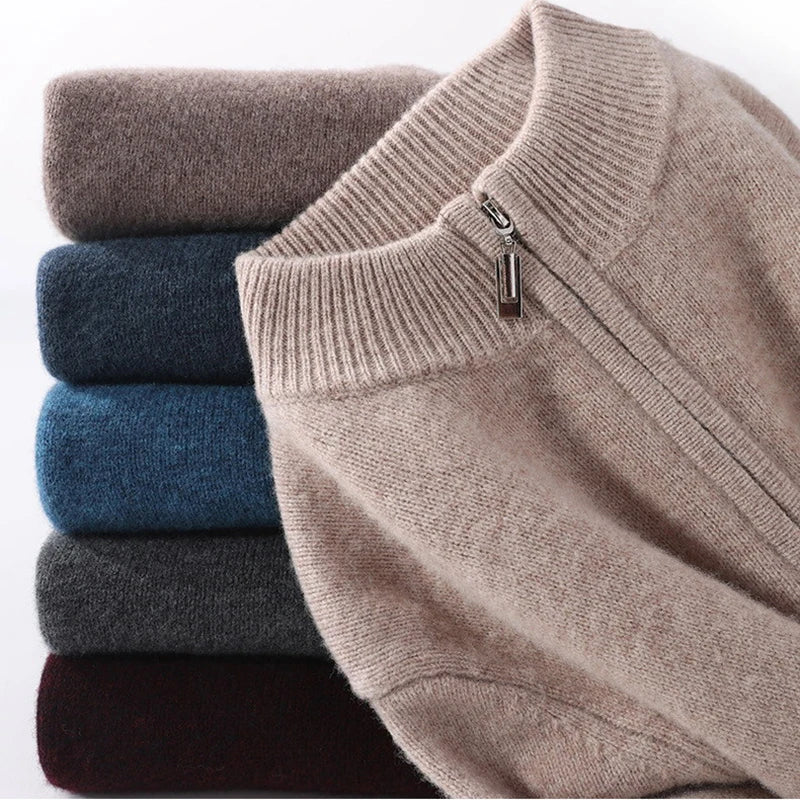 Hans: Cashmere Wool Blend -pusero, puolikorkea vetoketju