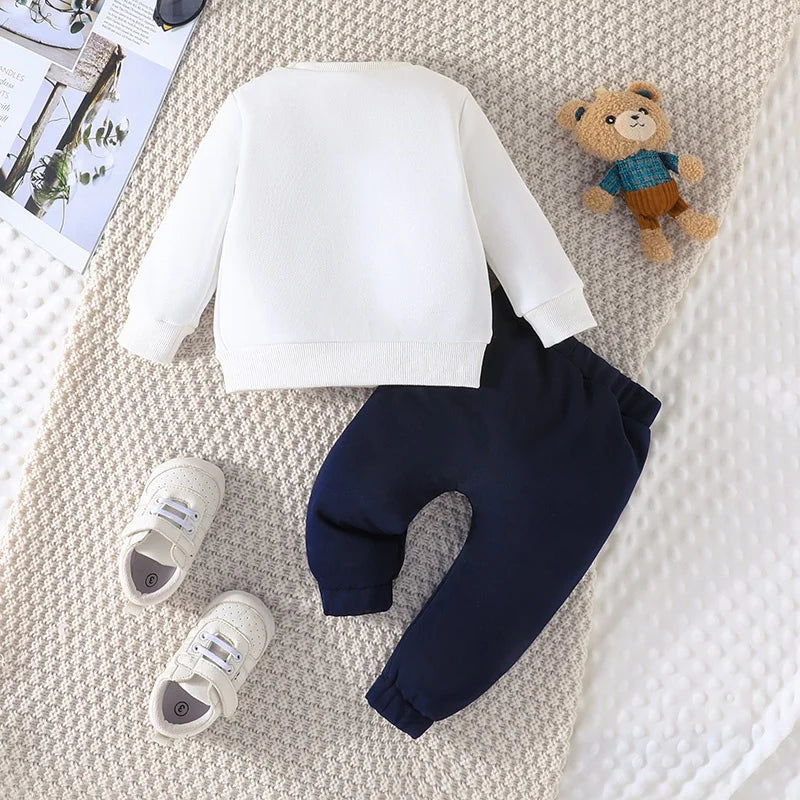 Whimsical Bear Set - Finn & Zoey - Toddler Tee & Navy Pants (3-24 månader)