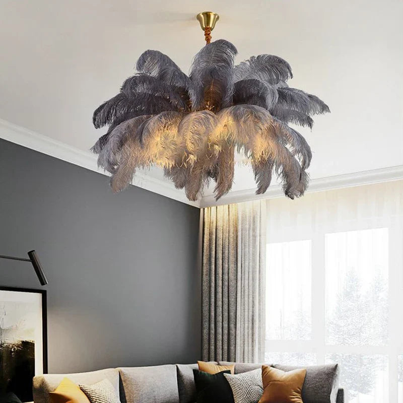 Ostrich Feather Chandelier